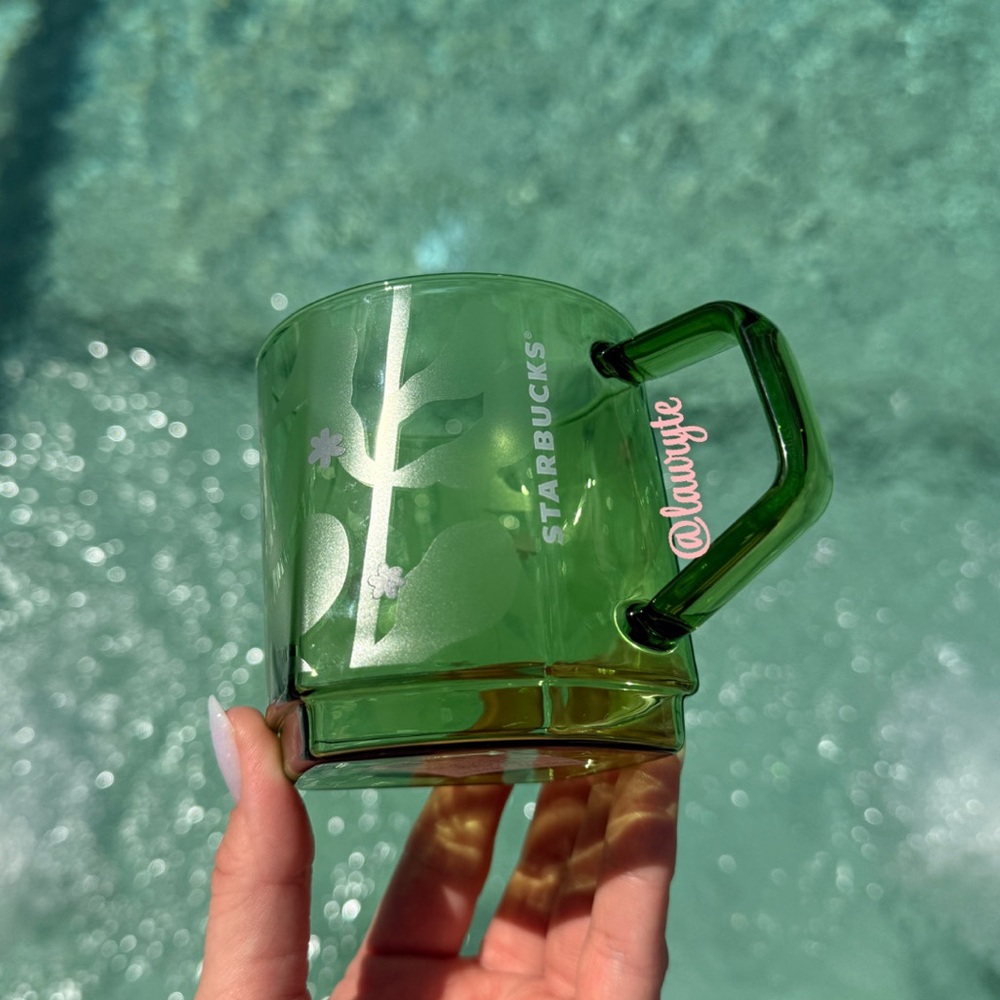 Starbucks 2026 Green Botanical Matcha Glass Mug